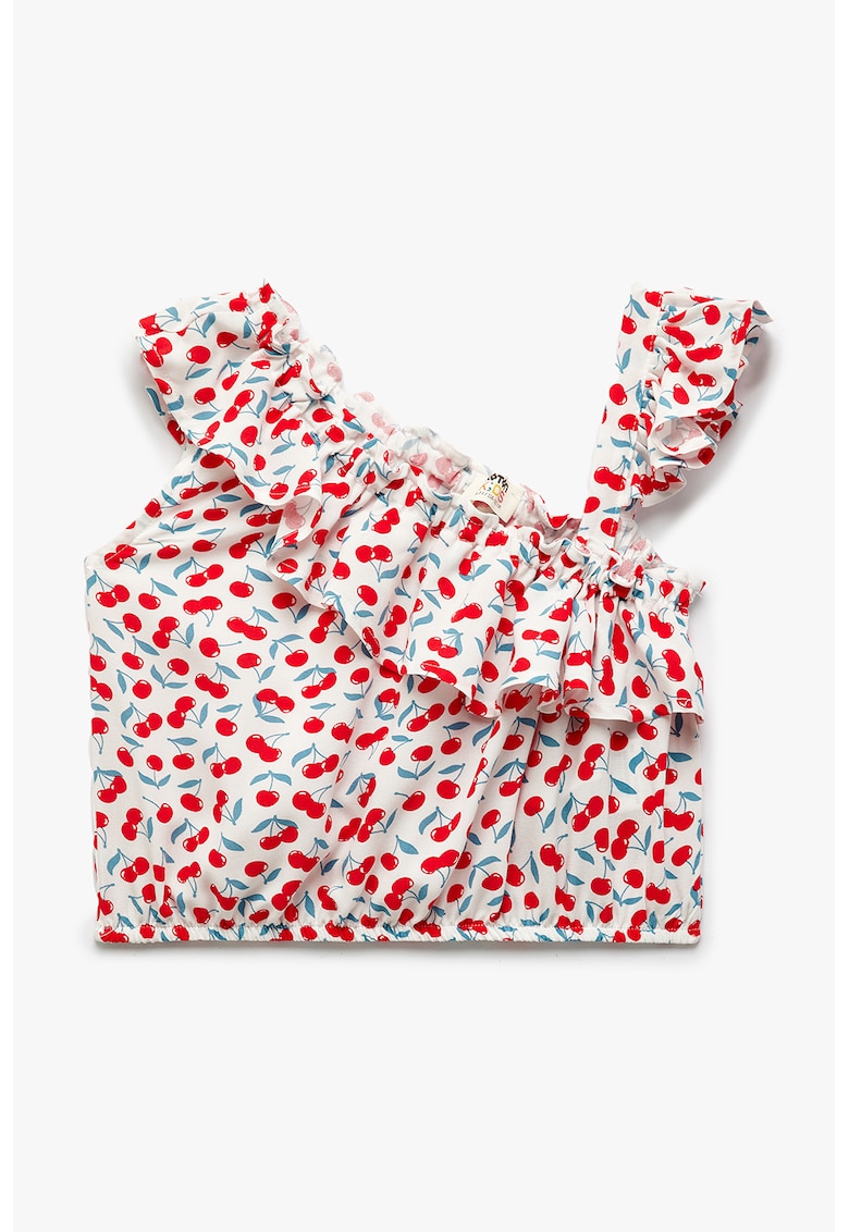 Top cu garnituri cu volane si model cirese