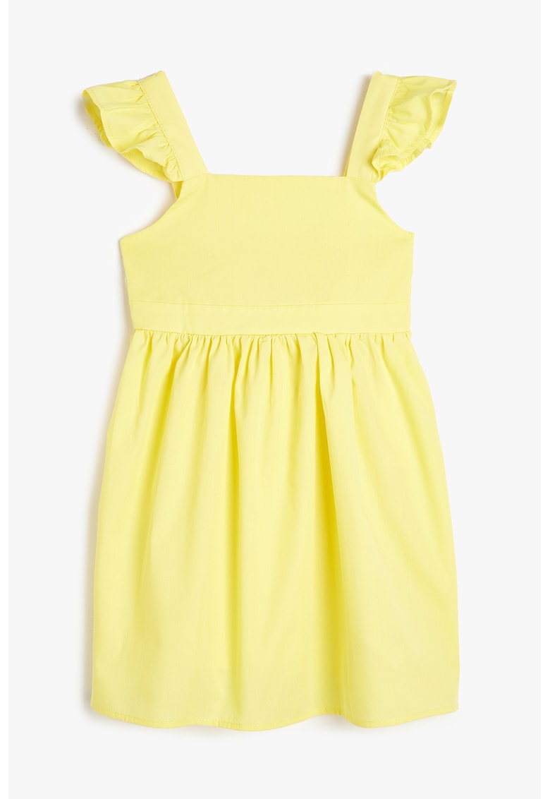 Rochie din bumbac cu detalii cu volane - fara maneci Rochie din bumbac cu detalii cu volane - fara maneci