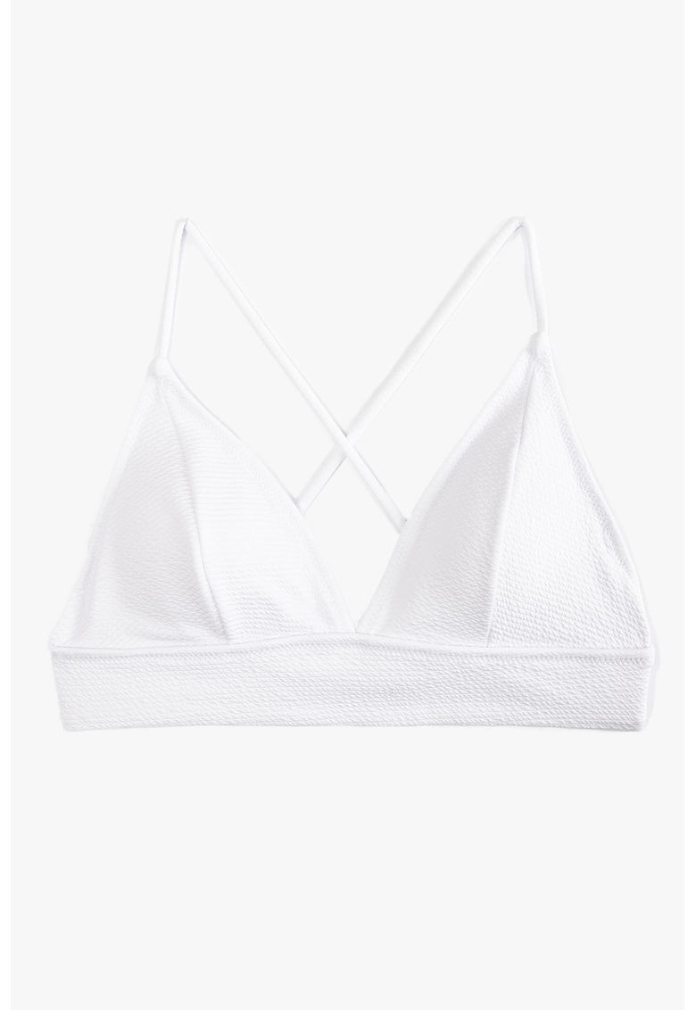 Sutien de baie cu cupe triunghiulare si bretele incrucisate