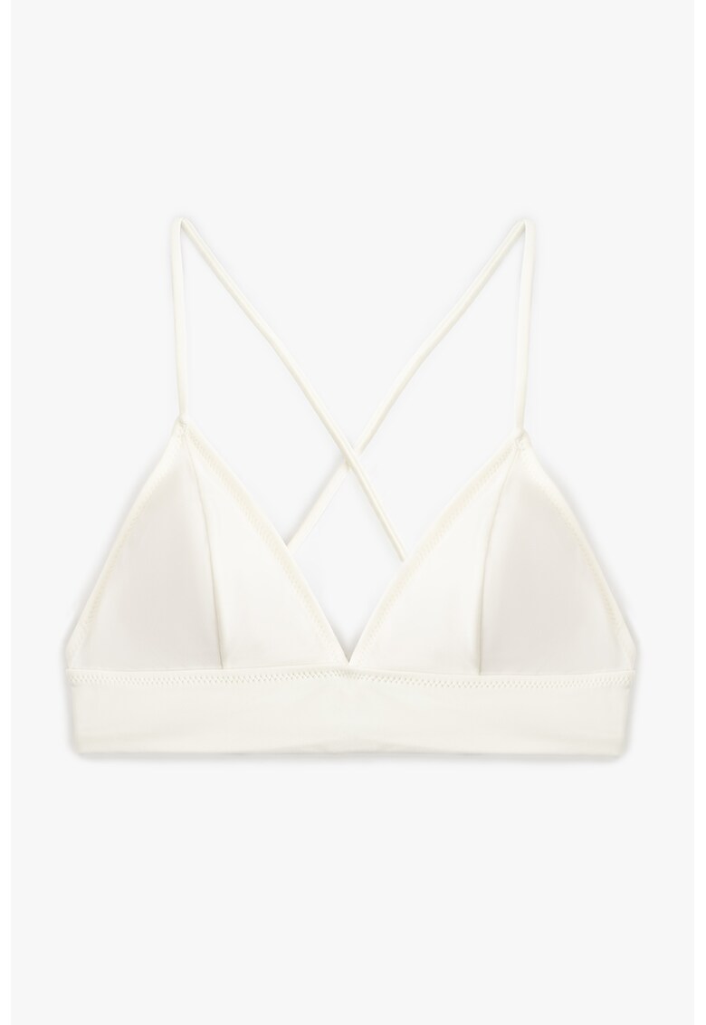 Sutien de baie cu cupe triunghiulare - Alb murdar