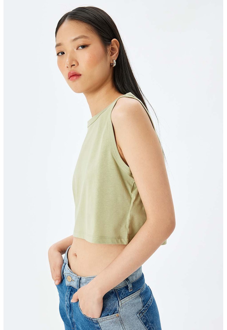 Top crop lejer - Verde fistic