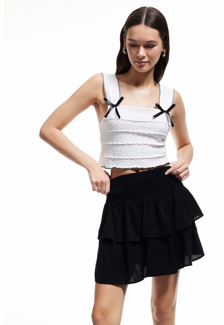 Fusta scurta cu volane stratficate Fusta scurta cu volane stratficate