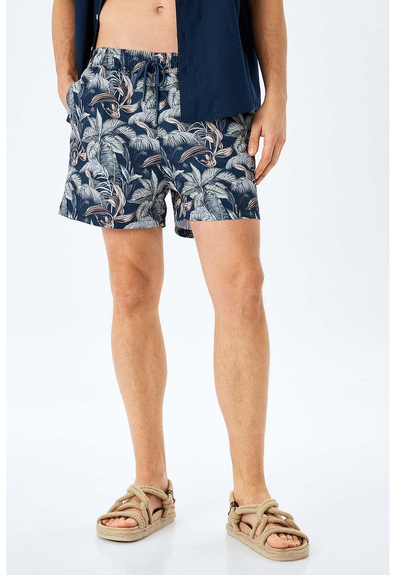 Pantaloni scurti de baie cu imprimeu tropical