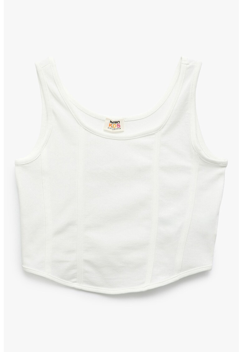 Top crop slim fit - Alb