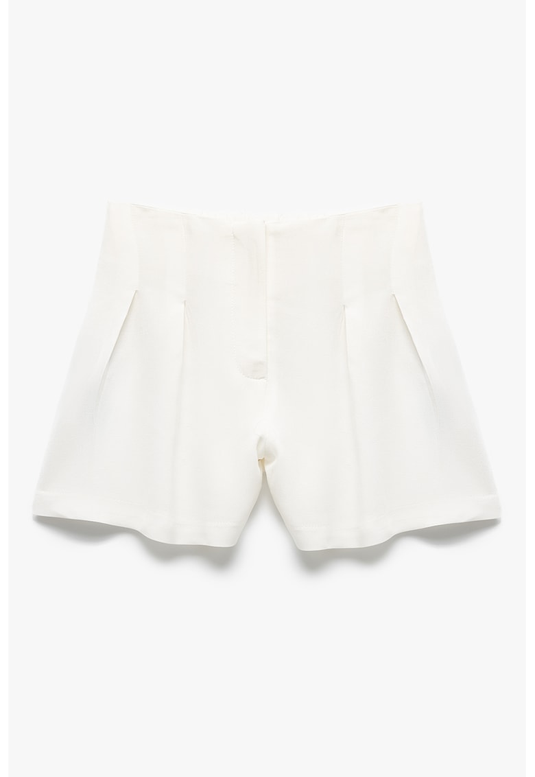 Pantaloni scurti plisati cu model uni