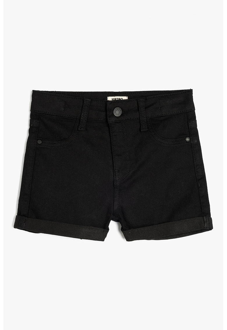 Blugi scurti din amestec de bumbac cu model uni