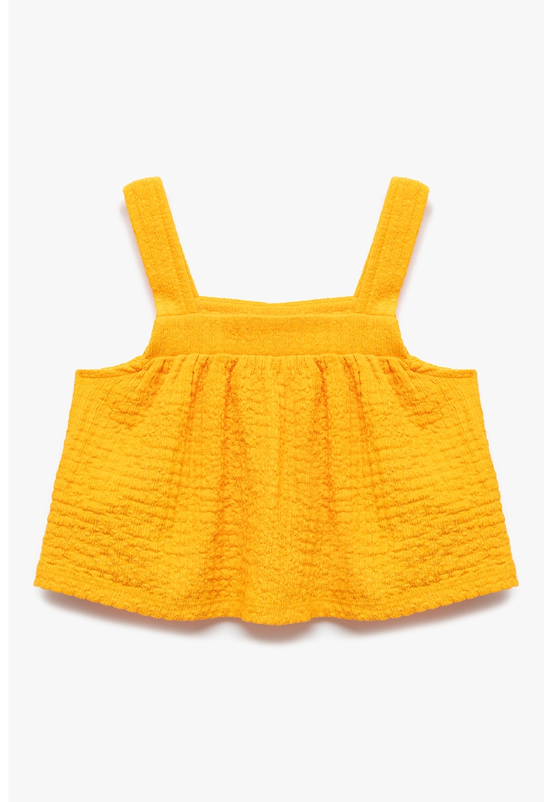 Bluza crop texturata - Galben sofran