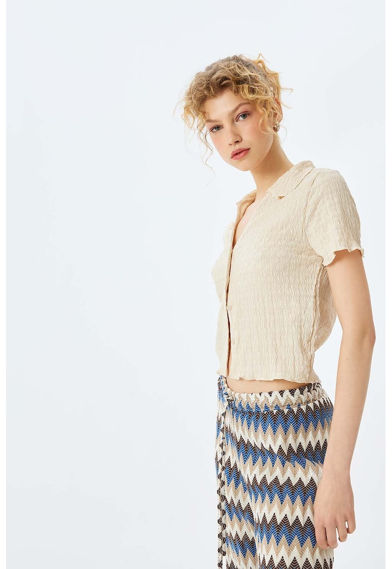 Camasa texturata cu maneci scurte