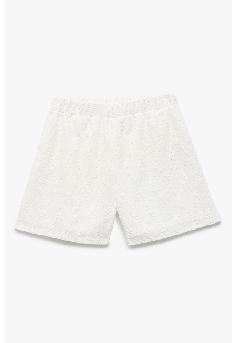 Pantaloni scurti cu talie elastica - Alb