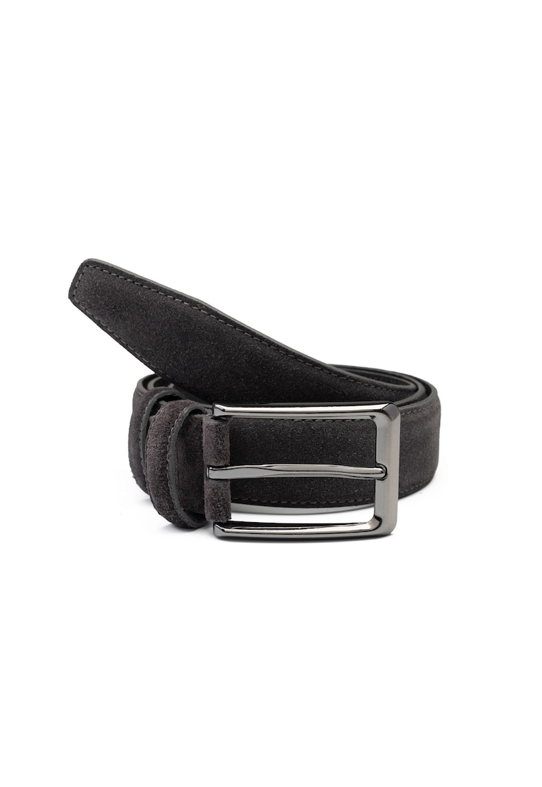 Curea piele barbati - gri - Simple line - Gri