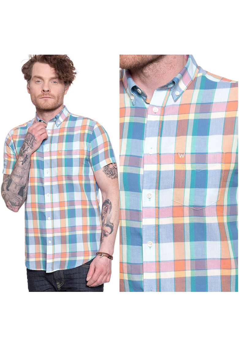 Camasa Barbati - Ss 1 Pkt Button Down - Croi: Regular Fit - Inchidere: Nasturi - Compozitie Material: 100% Bumbac - Numar Buzunare: 1 - Multicolor - 1 Bucata