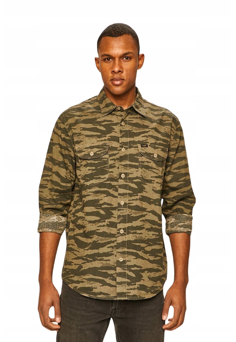 Camasa Barbati - Camasa De Lucru - Culoare: Verde - Croi: Regular Fit - Material: 100% Bumbac - Inchidere: Nasturi - 1 Bucata