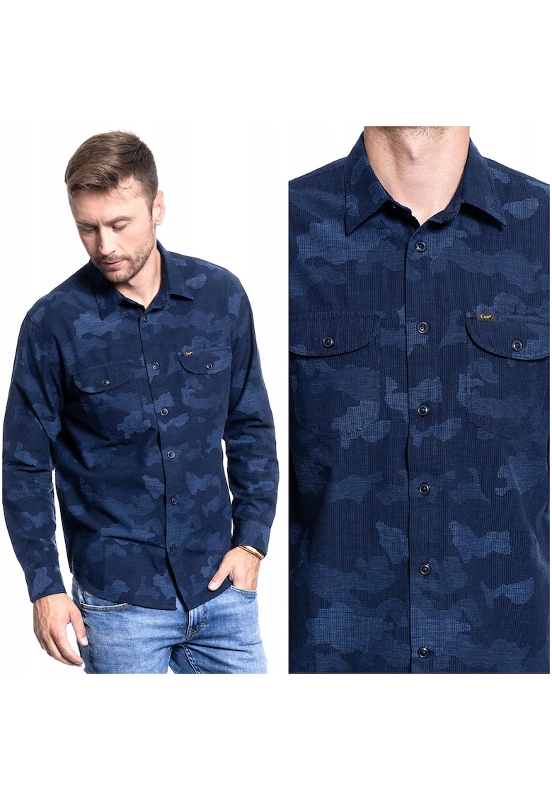 Camasa Barbati - Camasa De Lucru - Croi: Regular Fit - Inchidere: Nasturi - Compozitie Material: 100% Bumbac - Numar De Buzunare: 2 - Albastra - 1 Bucata