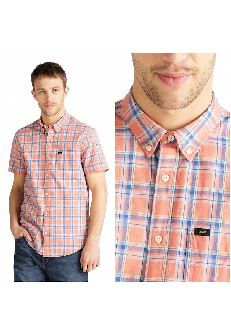 Camasa Barbati - Button Down Ss - Croi: Regular Fit - Inchidere: Nasturi - Compozitie Material: 100% Bumbac - Numar Buzunare: 1 - Multicolor - 1 Bucata