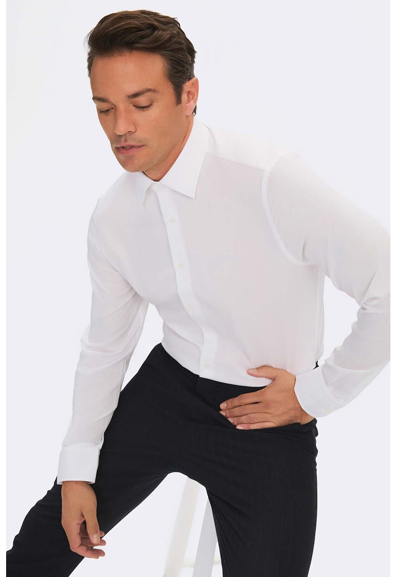 Camasa slim-fit cu maneci lungi