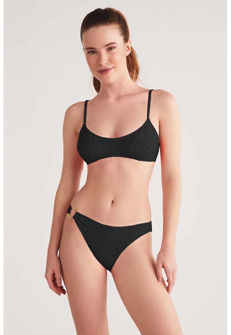 Costum de baie din doua piese cu model uni Niema Costum de baie din doua piese cu model uni Niema