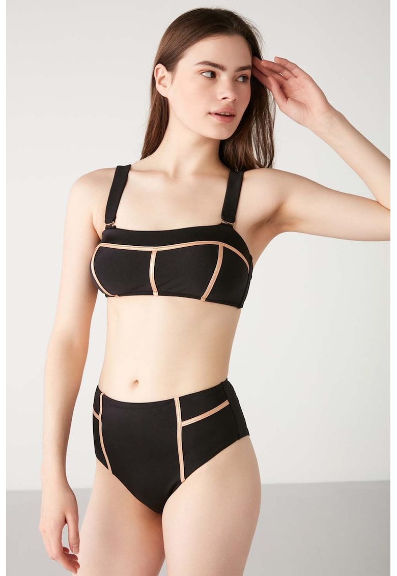 Costum de baie cu bikini cu talie inalta