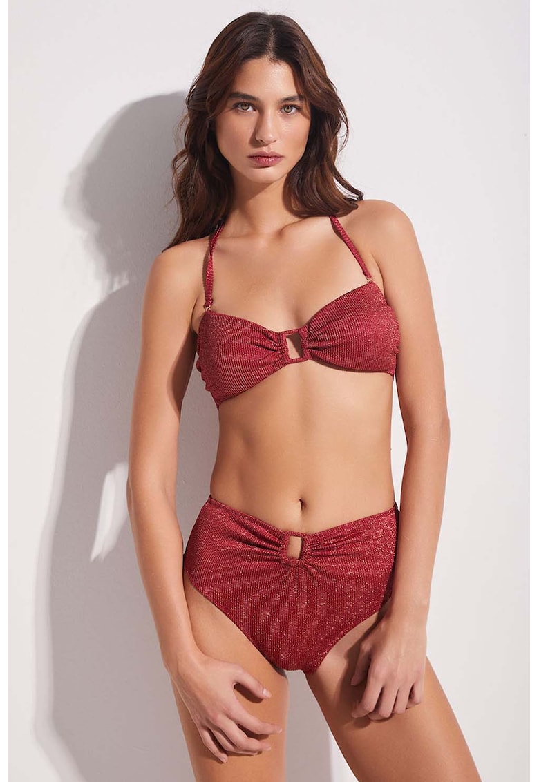 Costum de baie din doua piese cu aspect stralucitor