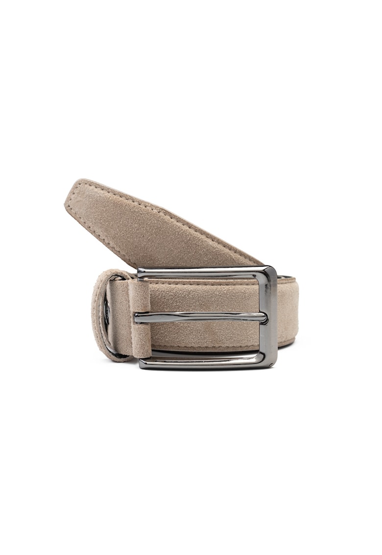 Curea piele barbati - bej - Simple line