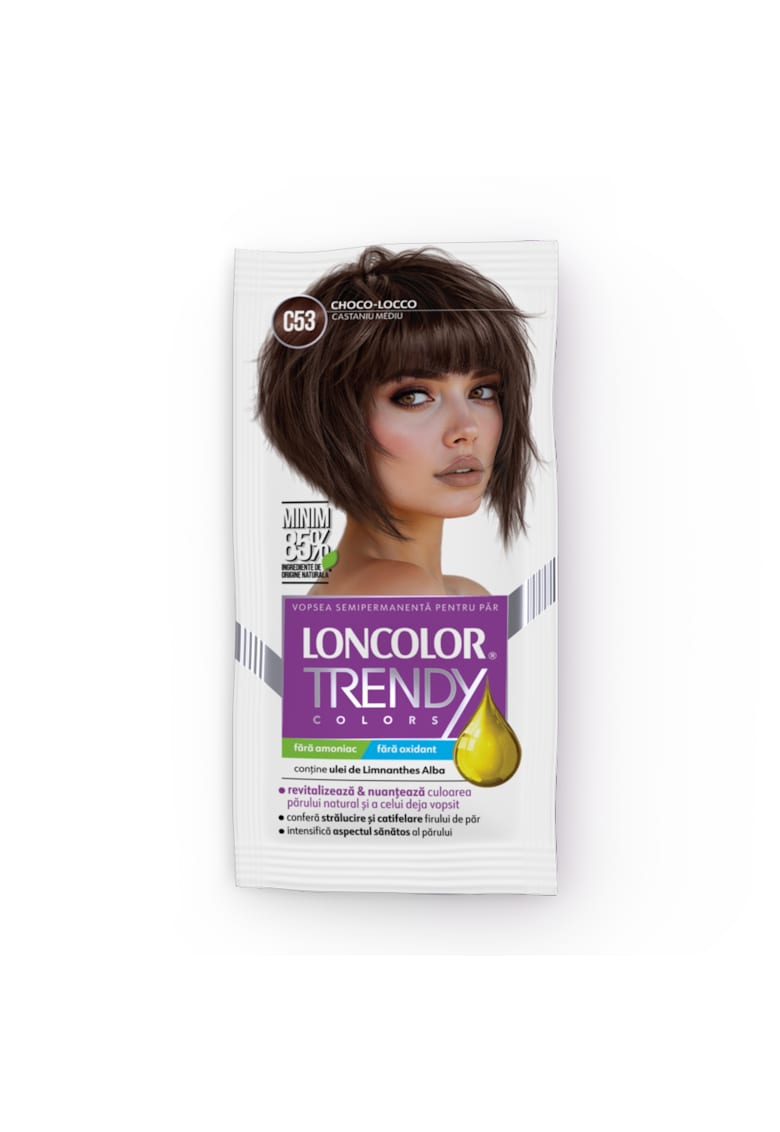 Vopsea de par semi-permanenta fara amoniac C53 castaniu mediu - 50ml