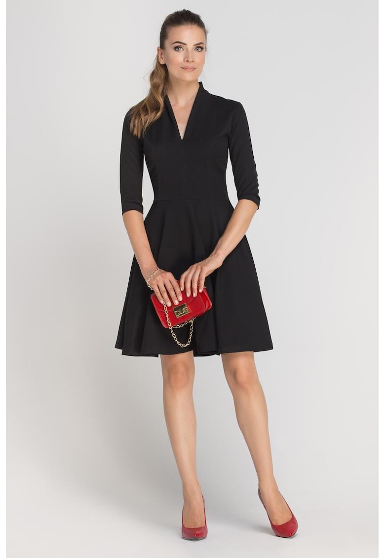 Rochie cu croiala in A si maneci 3/4