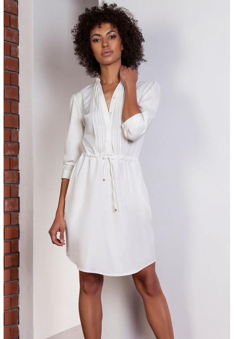 Rochie scurta cu nasturi si snur in talie