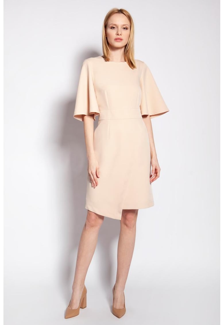 Rochie cu croiala asimetrica si maneci ample Rochie cu croiala asimetrica si maneci ample