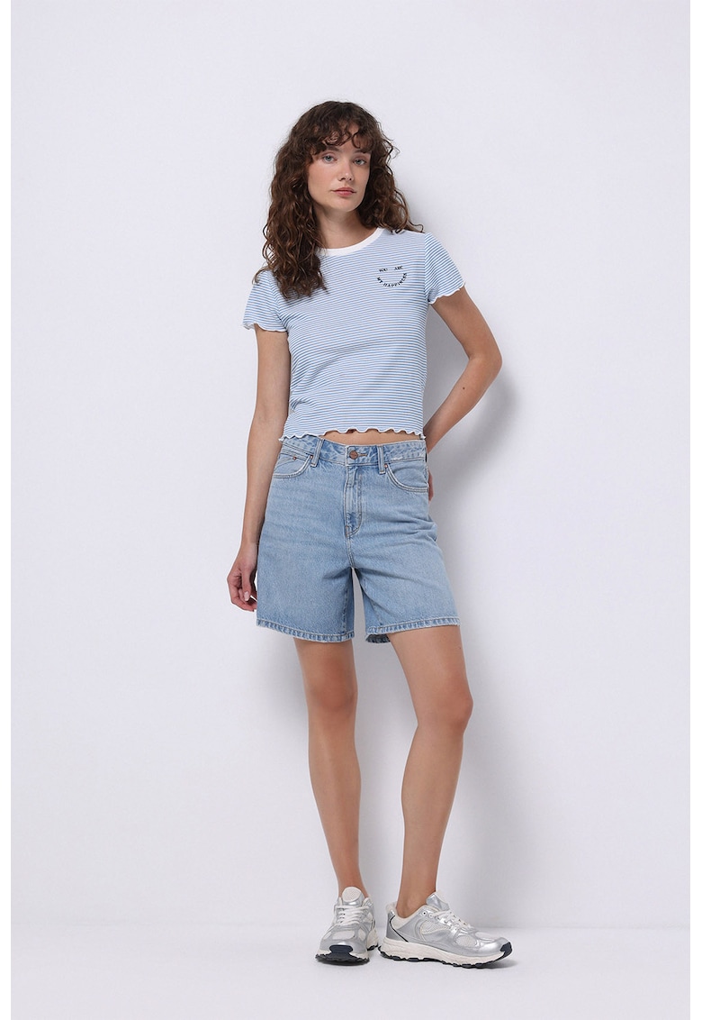 Pantaloni scurti din denim cu talie inalta