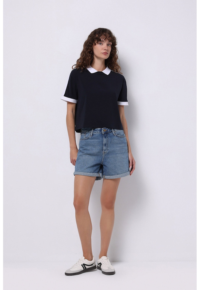 Pantaloni scurti din denim cu talie inalta