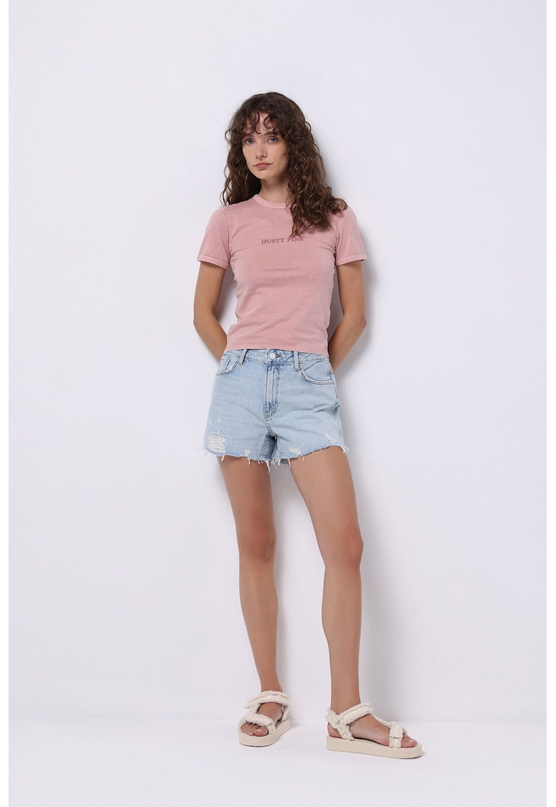 Blugi scurti din denim cu talie medie