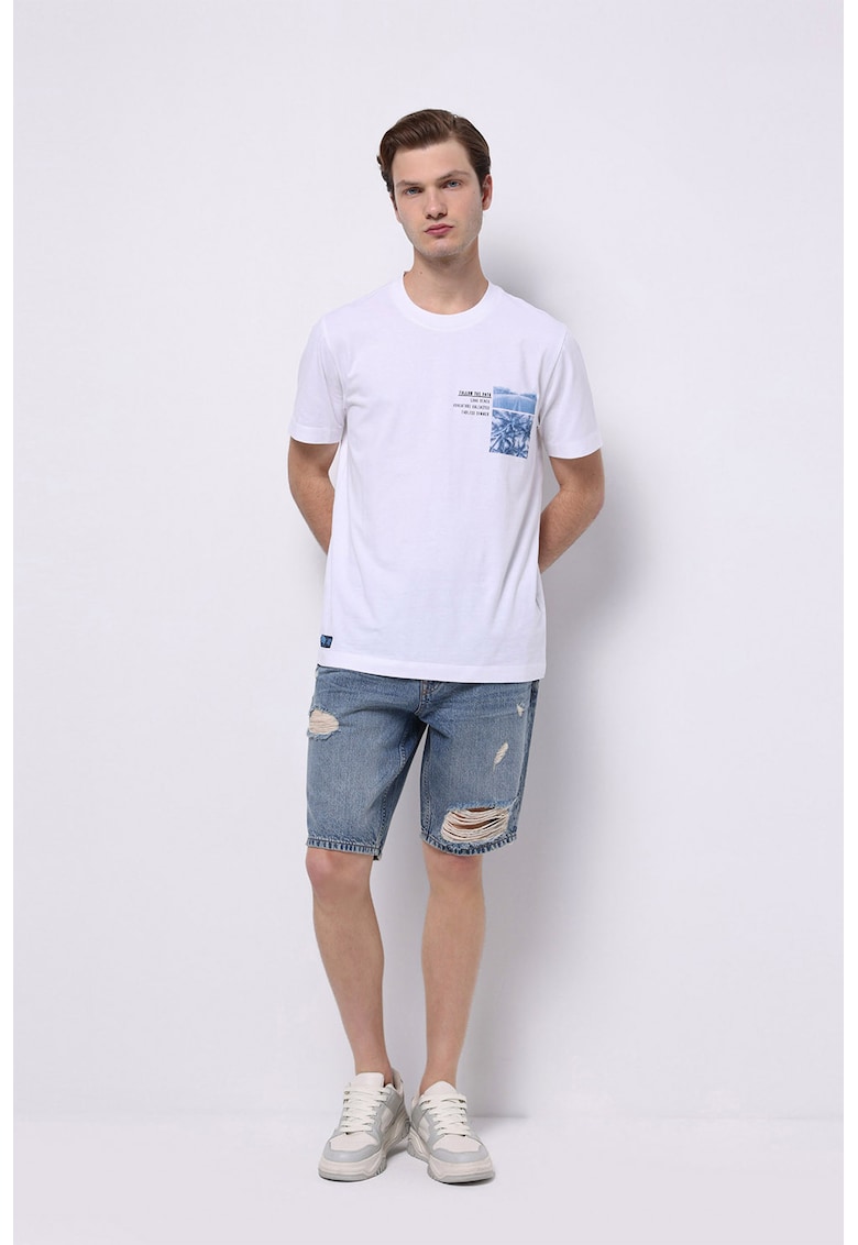 Blugi scurti din denim cu talie medie