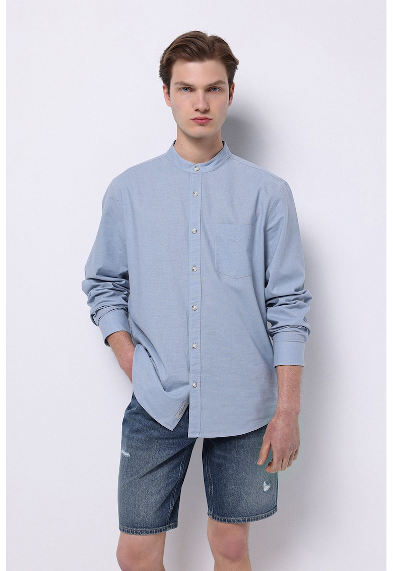Camasa relaxed-fit din bumbac si in