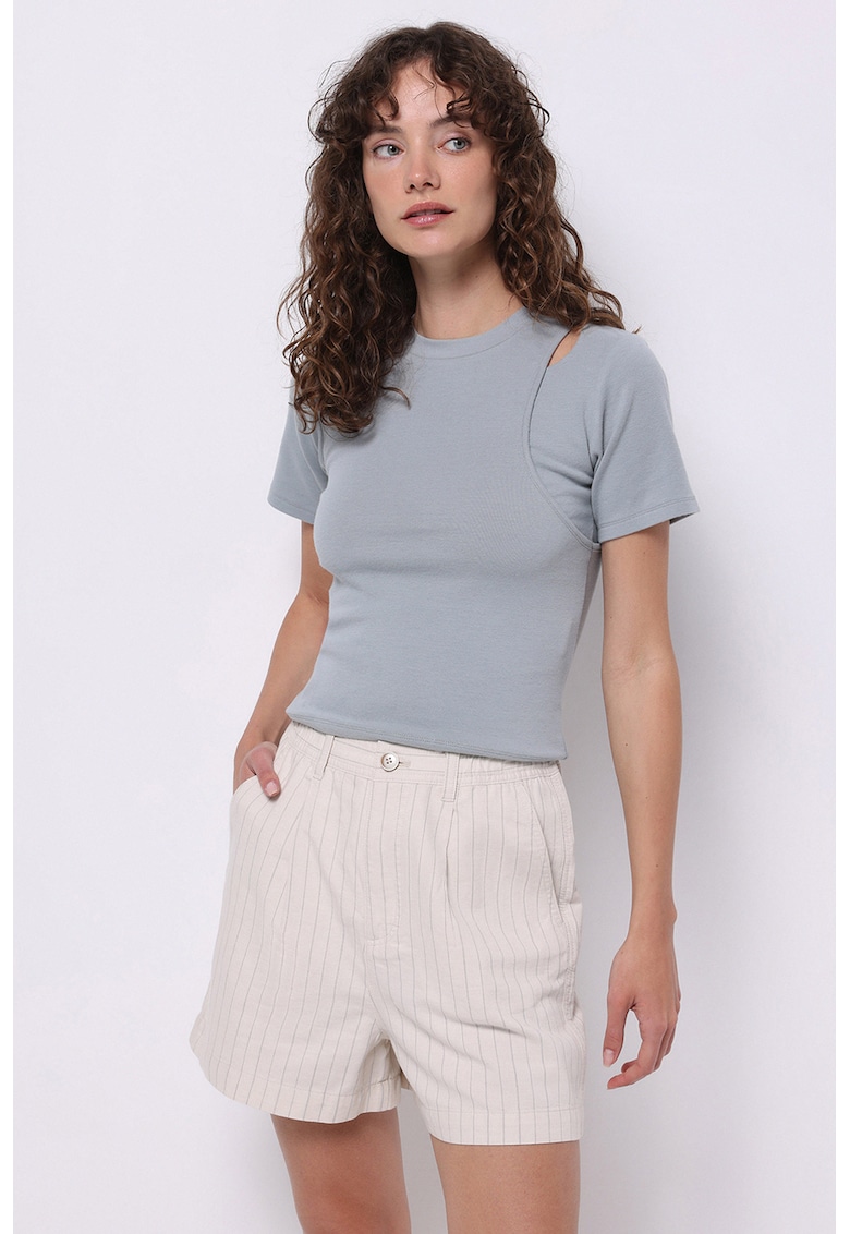 Tricou slim fit cu model 2 in 1