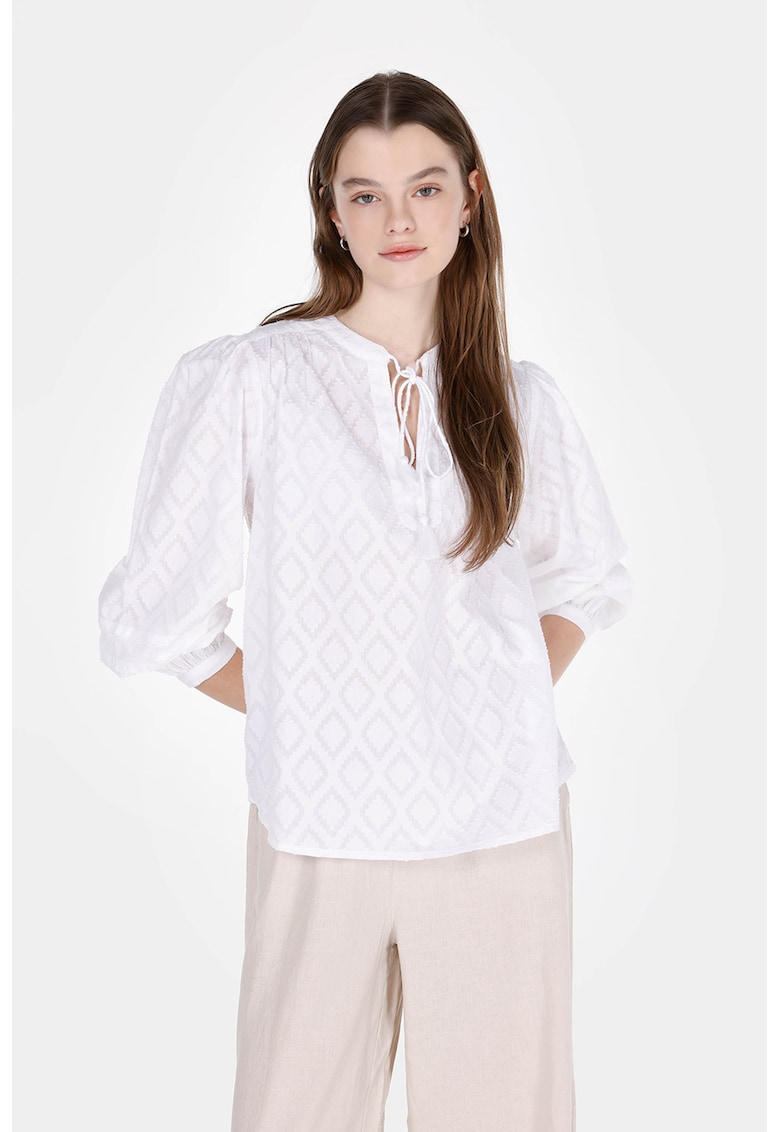 Bluza cu model geometric - Alb