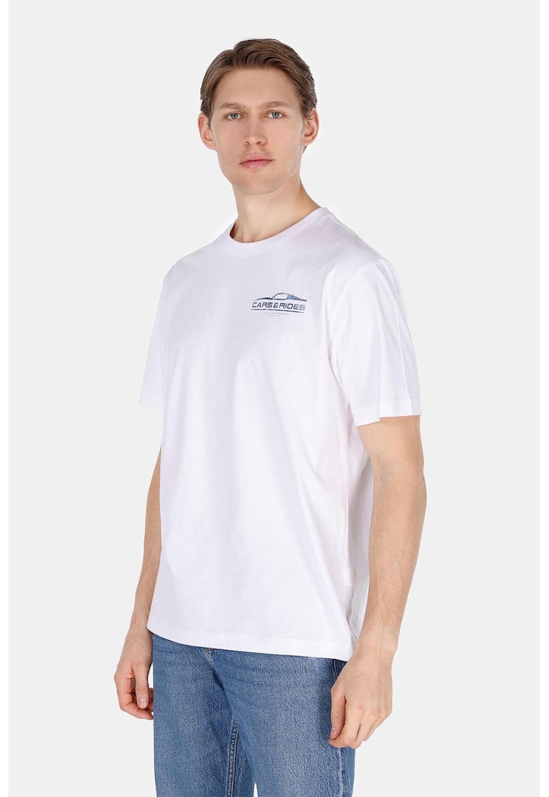 Tricou din bumbac cu imprimeu pe partea din spate Tricou din bumbac cu imprimeu pe partea din spate