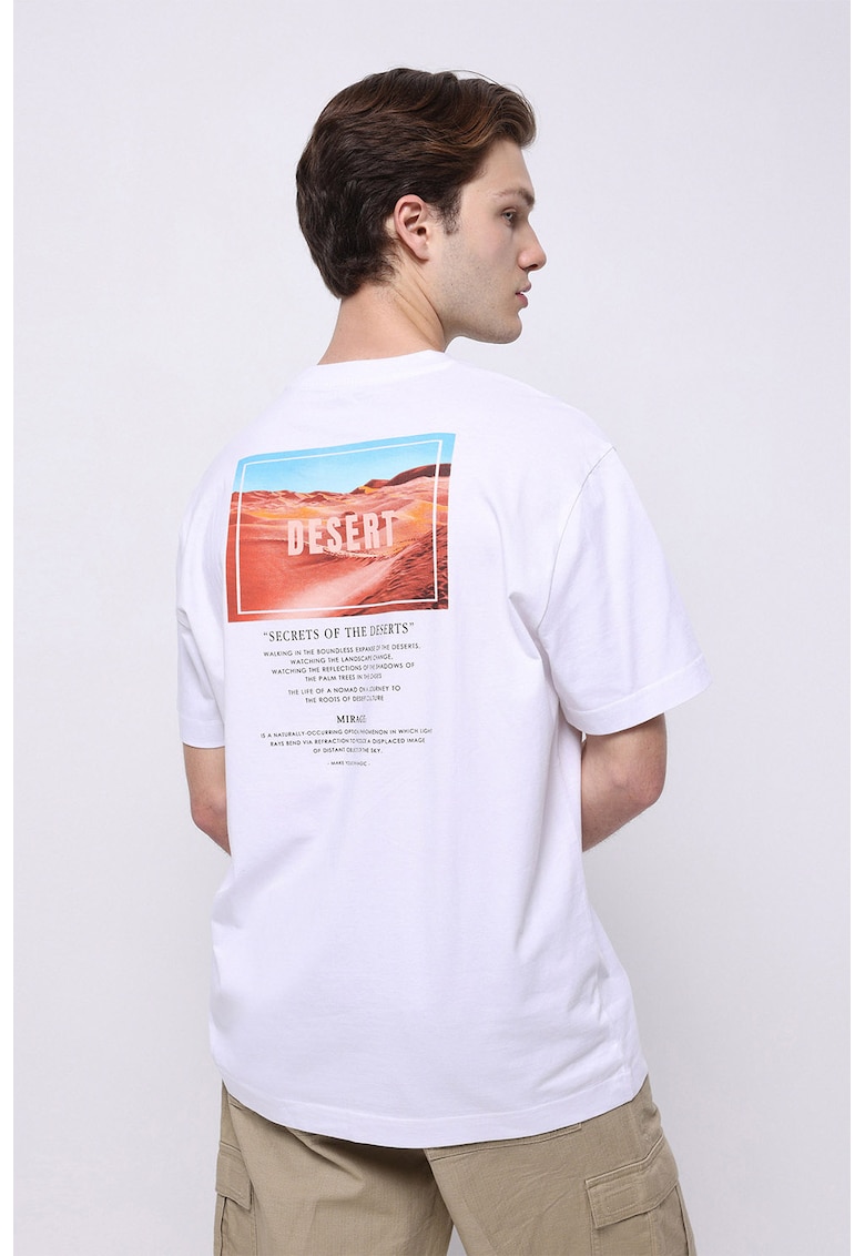 Tricou din bumbac cu imprimeu poza si text
