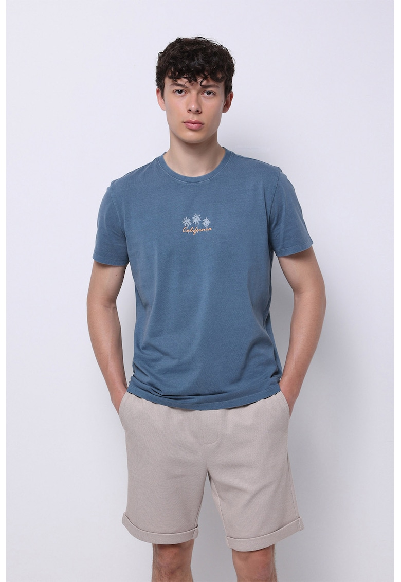 Tricou din bumbac cu imprimeu tropical