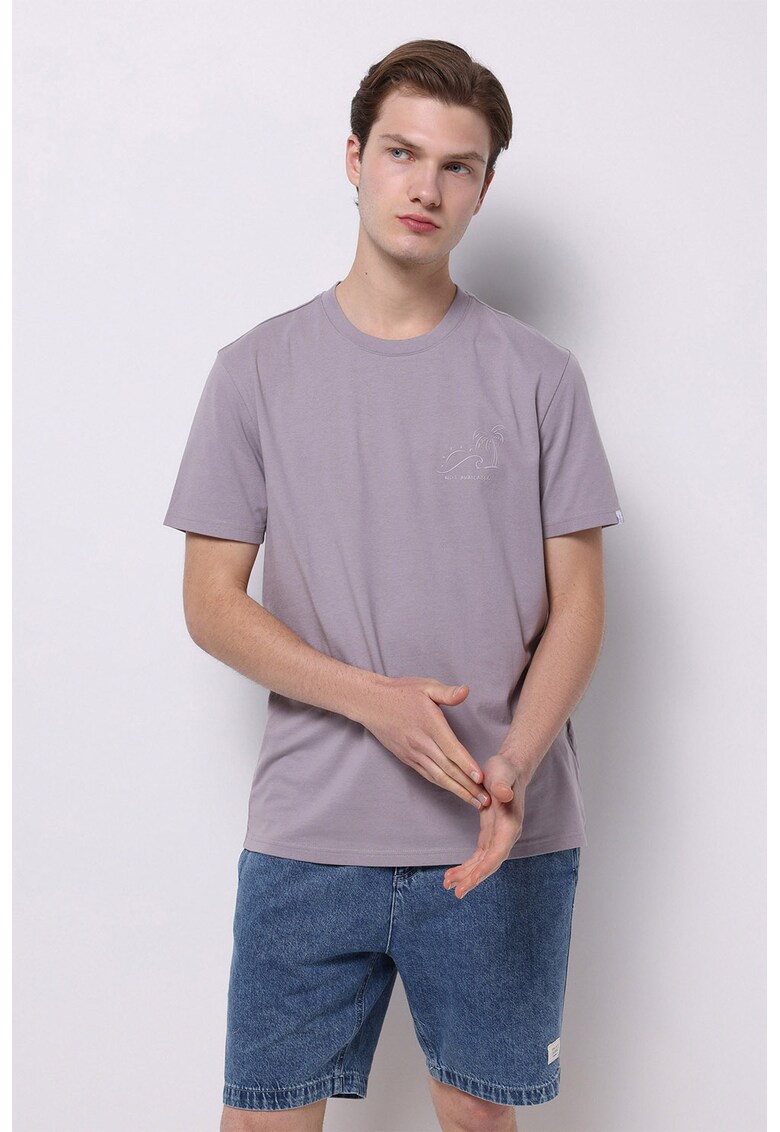 Tricou uni din bumbac - Lila pal