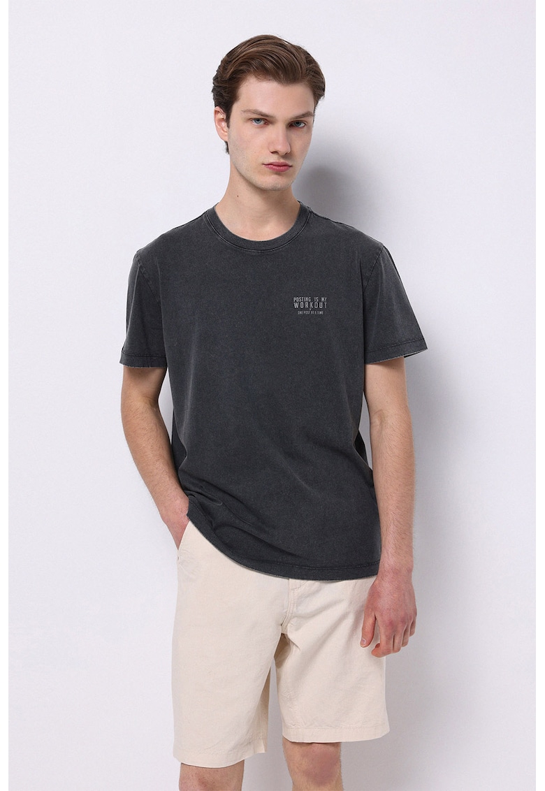 Tricou cu imprimeu text pe piept