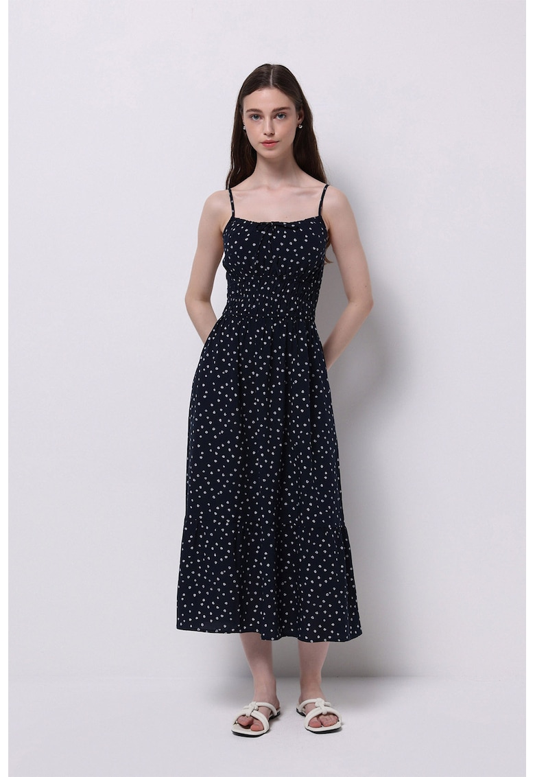 Rochie evazata cu model floral - fara maneci