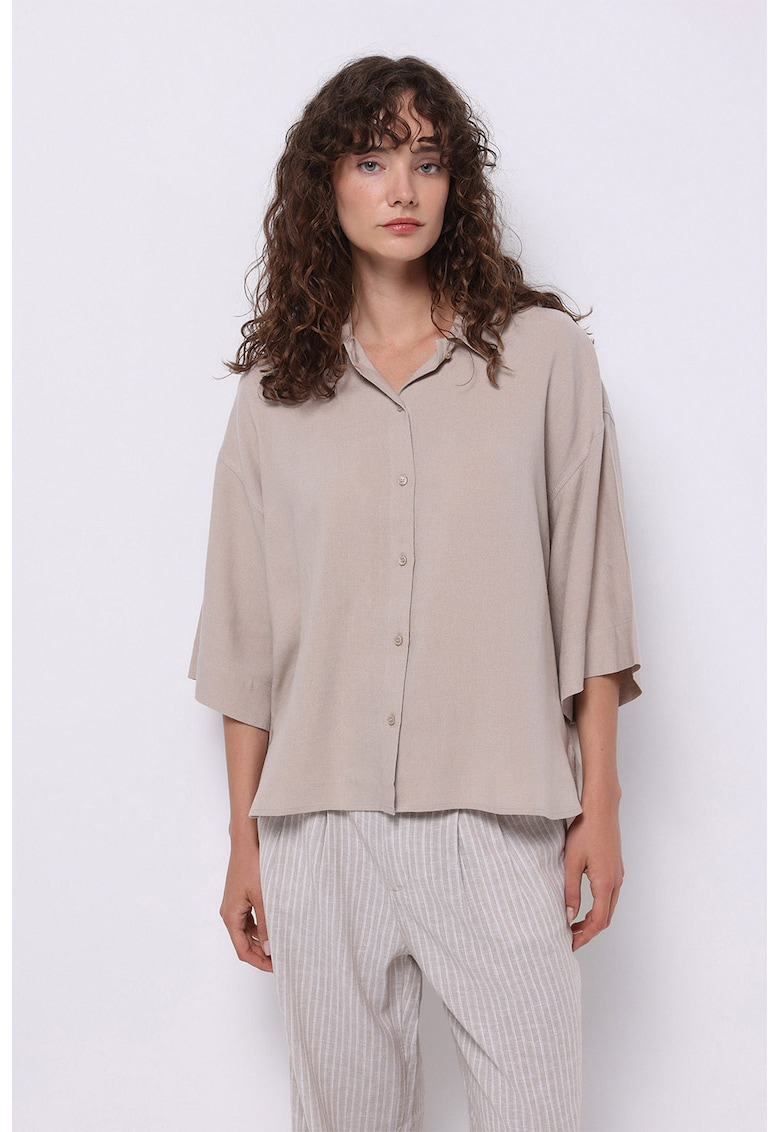 Camasa din amestec de in cu maneci cazute