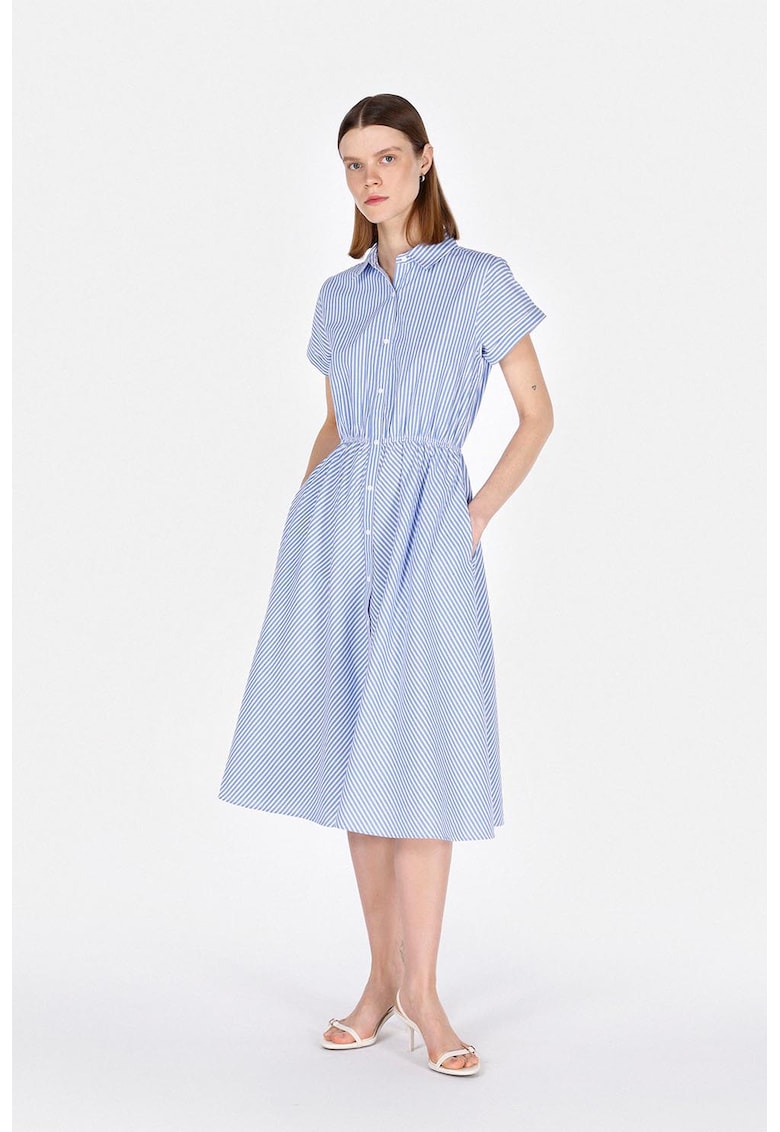 Rochie cu croiala in A si model in dungi