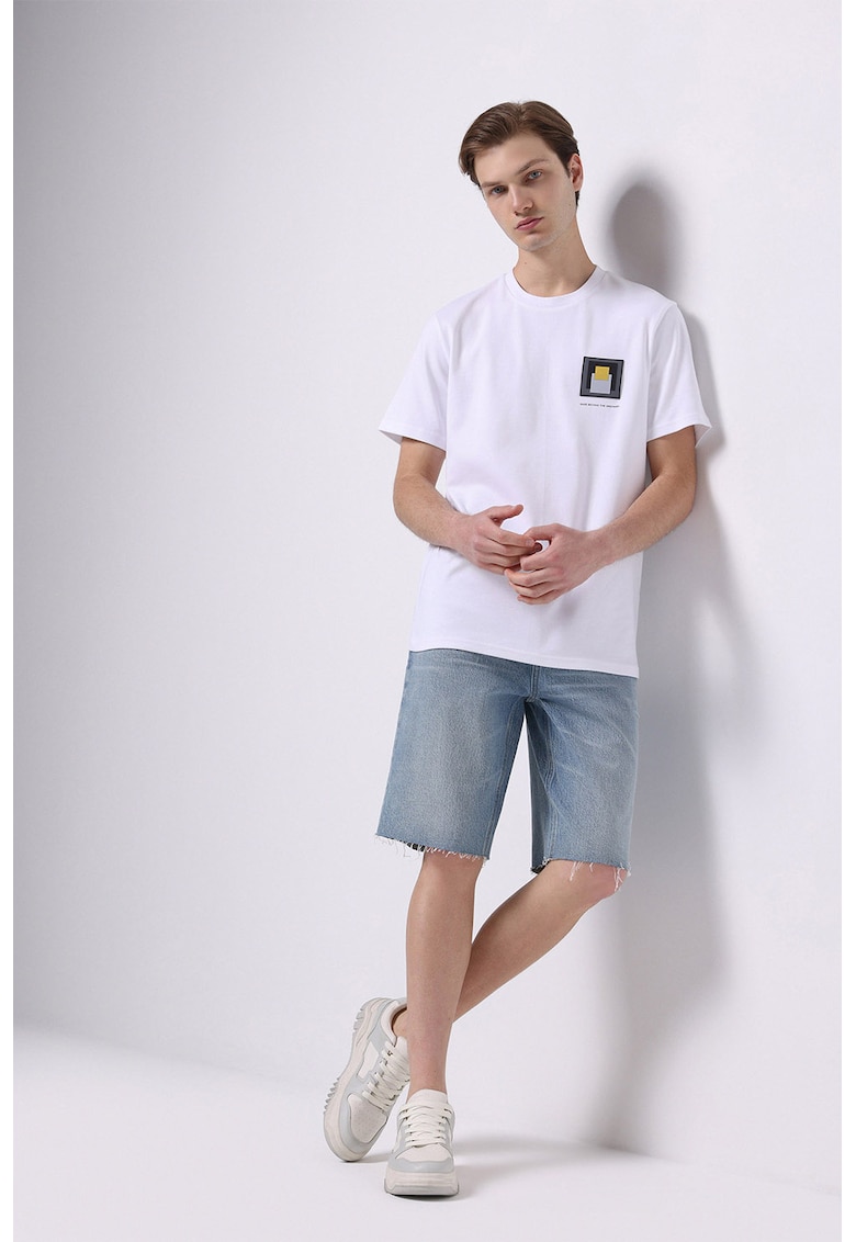 Bermude din denim cu talie medie