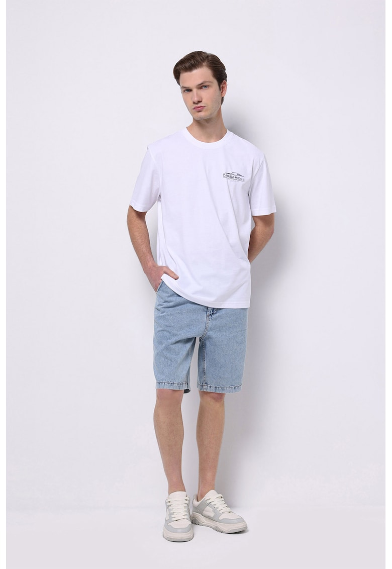 Bermude din denim cu talie medie