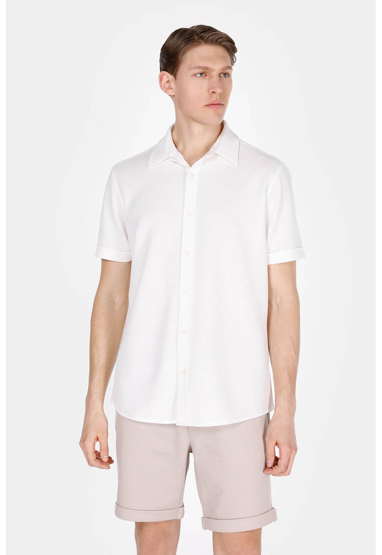 Camasa uni cu maneci scurte - Alb murdar