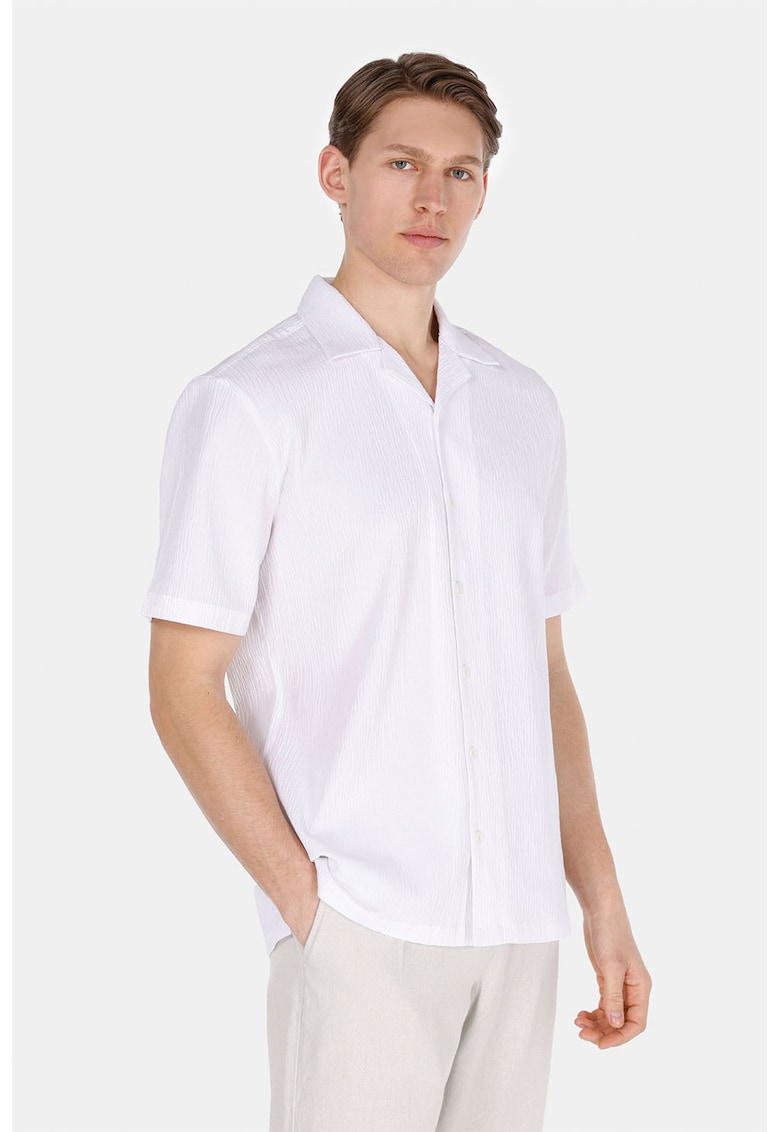 Camasa regular-fit cu maneci scurte - Alb
