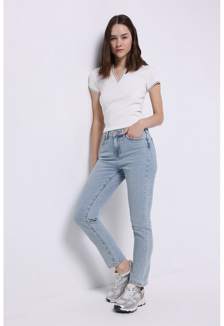 Blugi slim-fit - Albastru deschis melange