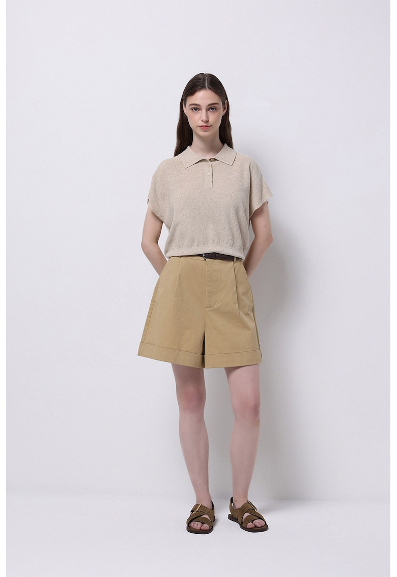 Pantaloni scurti chino cu talie inalta