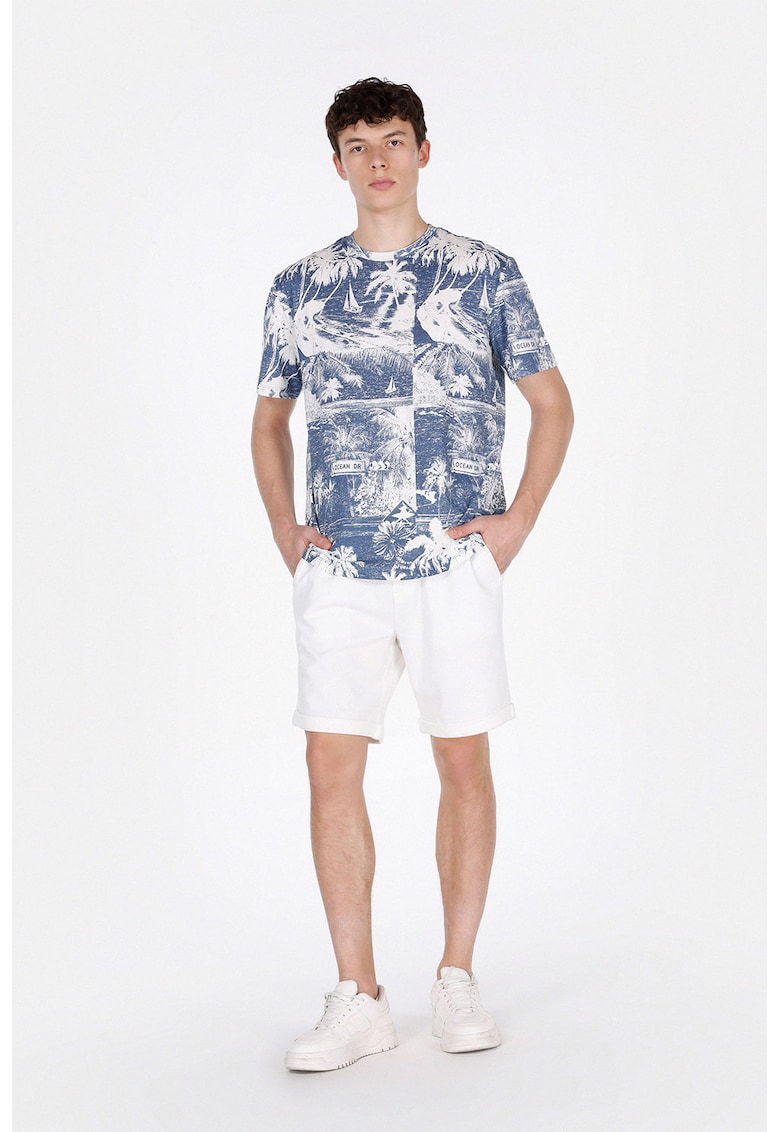 Pantaloni scurti cu snururi - Alb