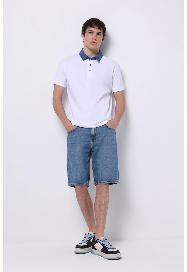 Bermude din denim cu talie medie